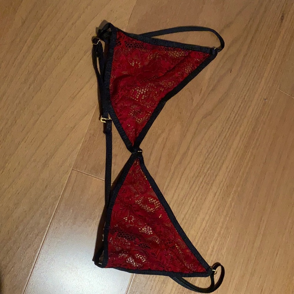 Red lace lingerie set